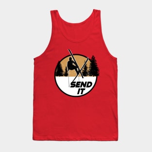 Send it skiing ski jump mountains 80's sports Tank Top